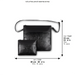 Leather Tallit & Tefillin Set 33x37 cm - Black