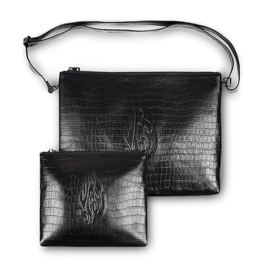 Leather Tallit & Tefillin Set 29x38 cm - Black