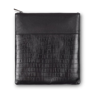 Leather Tefillin Bag 27x25 cm - Snake Black