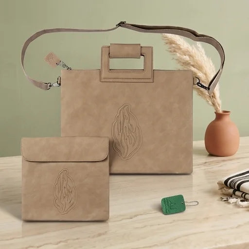 PU Leathere Fabric Talit & Tefilin Set 38*31 cm - Stone color