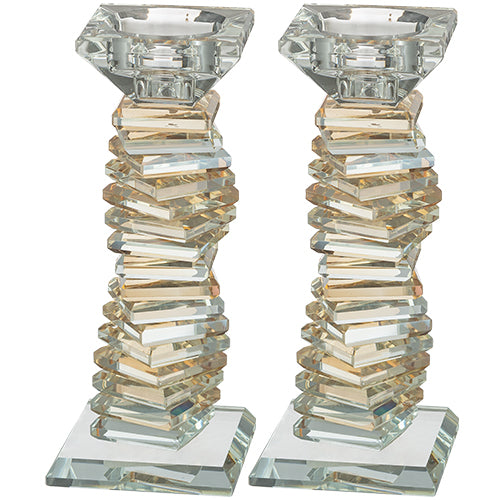 Pair of Crystal Elegant Candlesticks