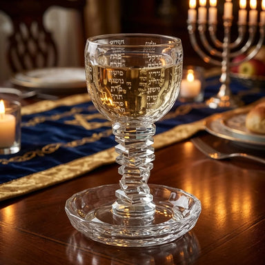 Crystal Kiddush Cup "the Bible Rivers" 16 cm Contain 100ml // 3.4oz