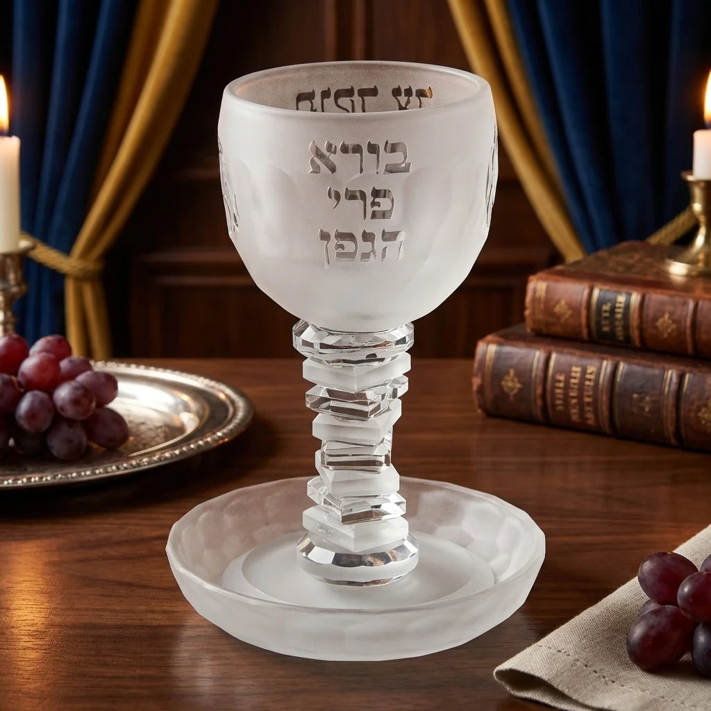 Crystal Kiddush Cup 16 cm Contain 100ml // 3.4oz - Matte