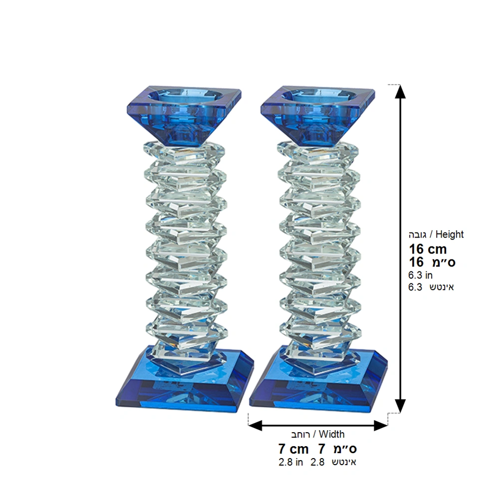 Pair of Crystal Elegant Candlesticks 17.5cm