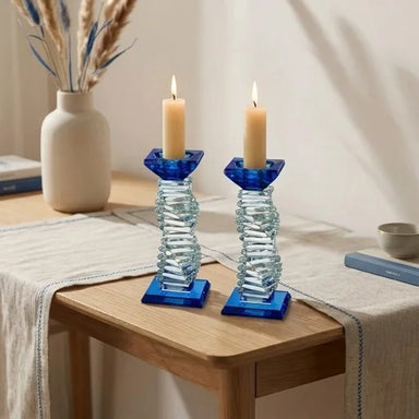 Pair of Crystal Elegant Candlesticks 16.5 cm