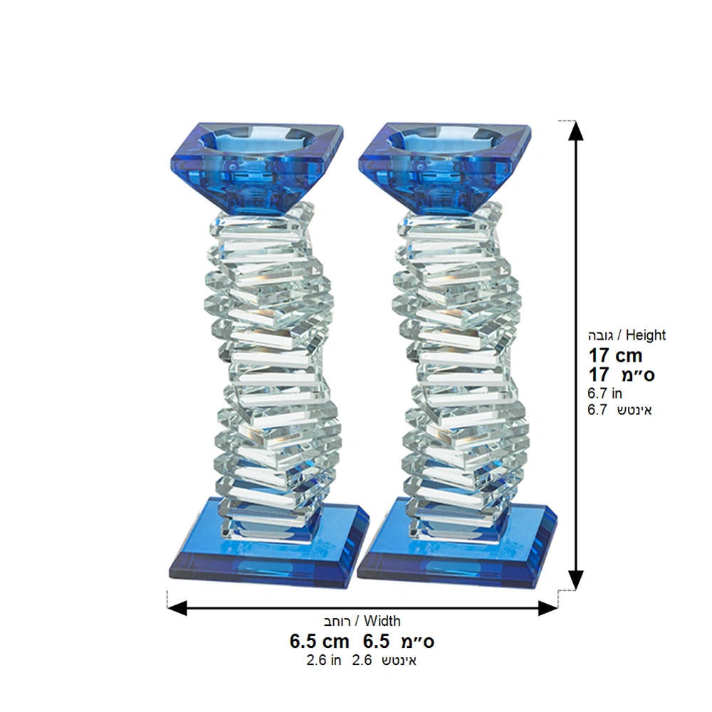 Pair of Crystal Elegant Candlesticks 16.5 cm