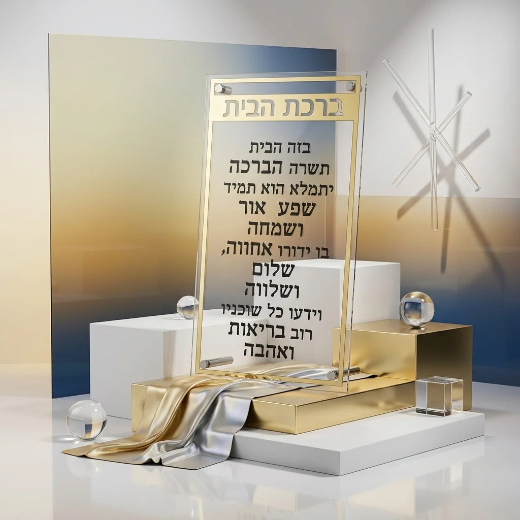 Lucite Home Blessing - Gold, White