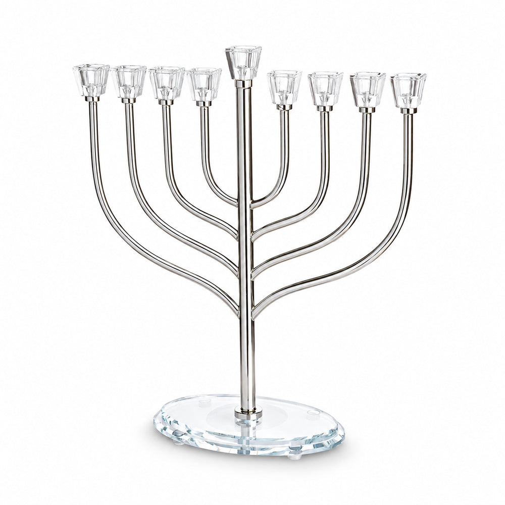 Metal Menorah with Crystal base 42cm