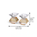 Crystal Candlesticks with Plaque 6.5cm - Gold