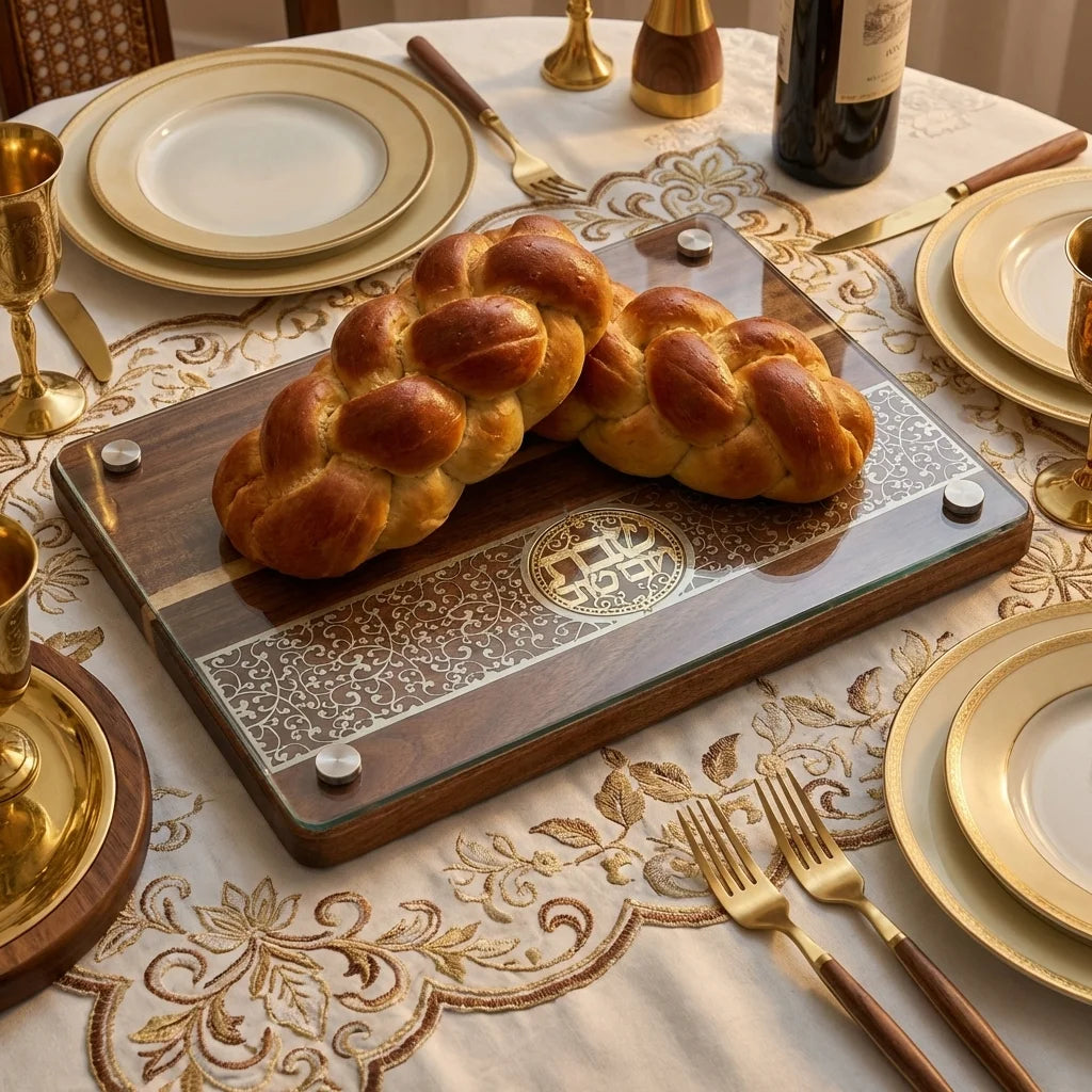Challah Tray with Plate 40*25 cm