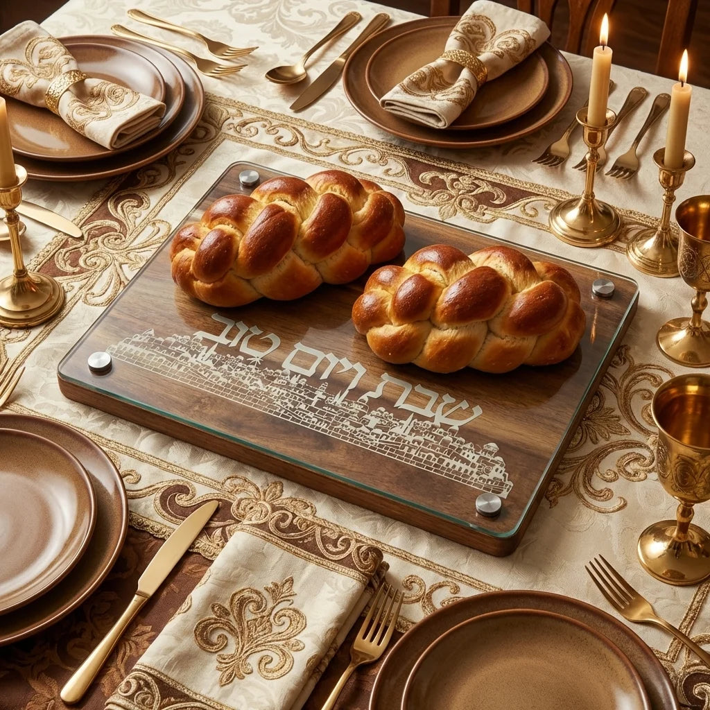 Challah Tray with Plate 40*25 cm