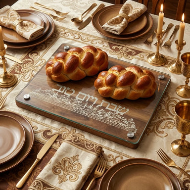 Challah Tray with Plate 40*25 cm