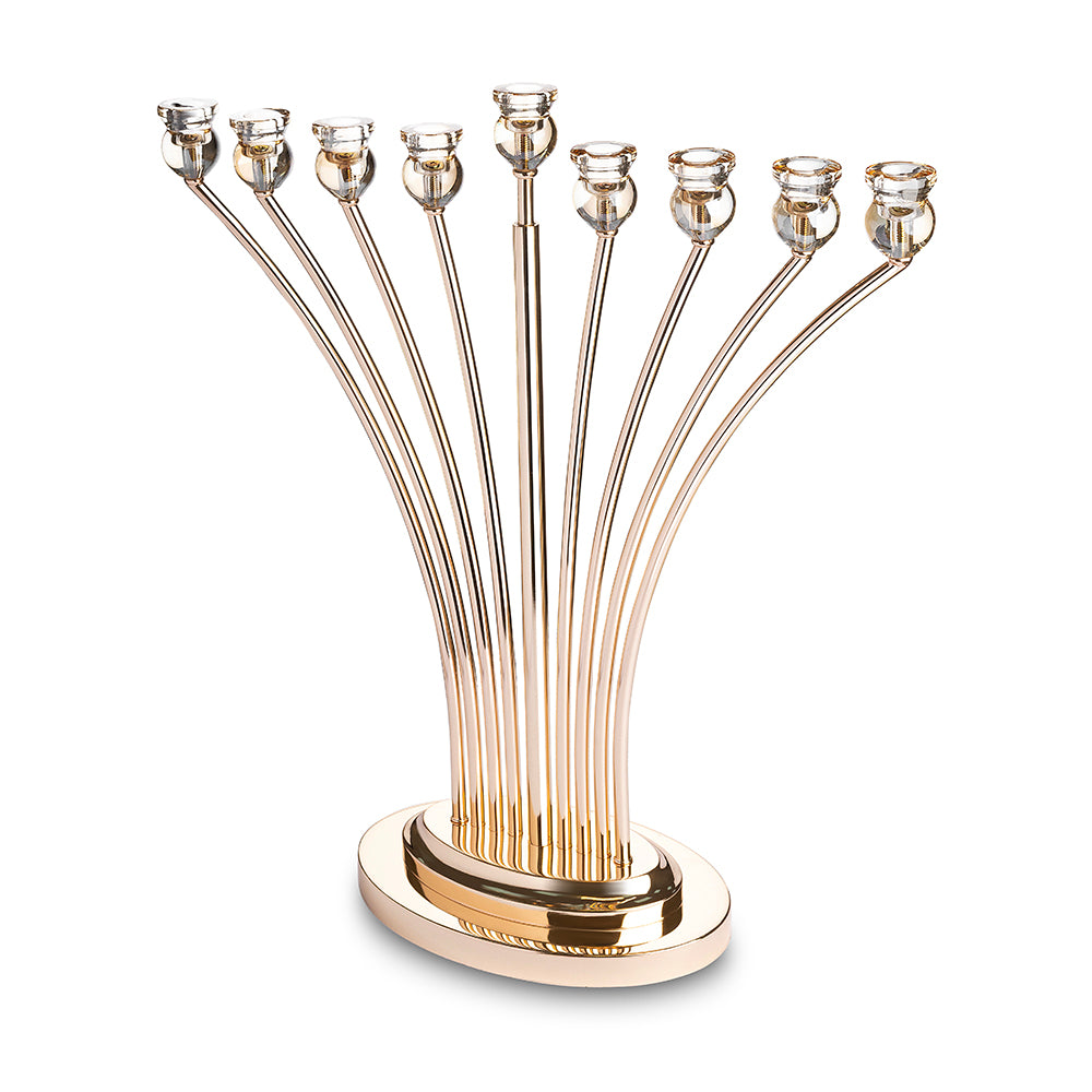 Metal Menorah with Crystal base 76cm