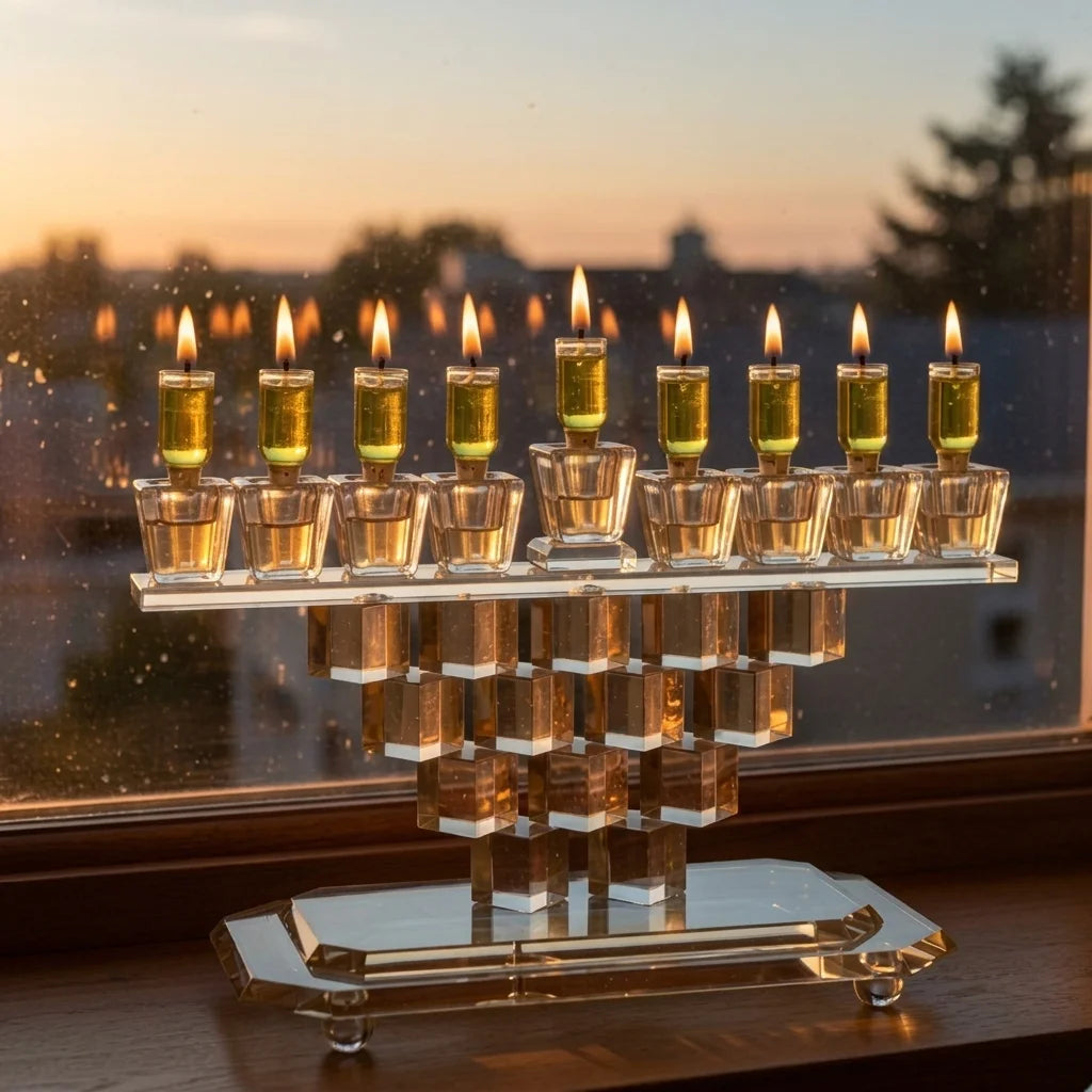 Crystal Elegant Menorah 16cm