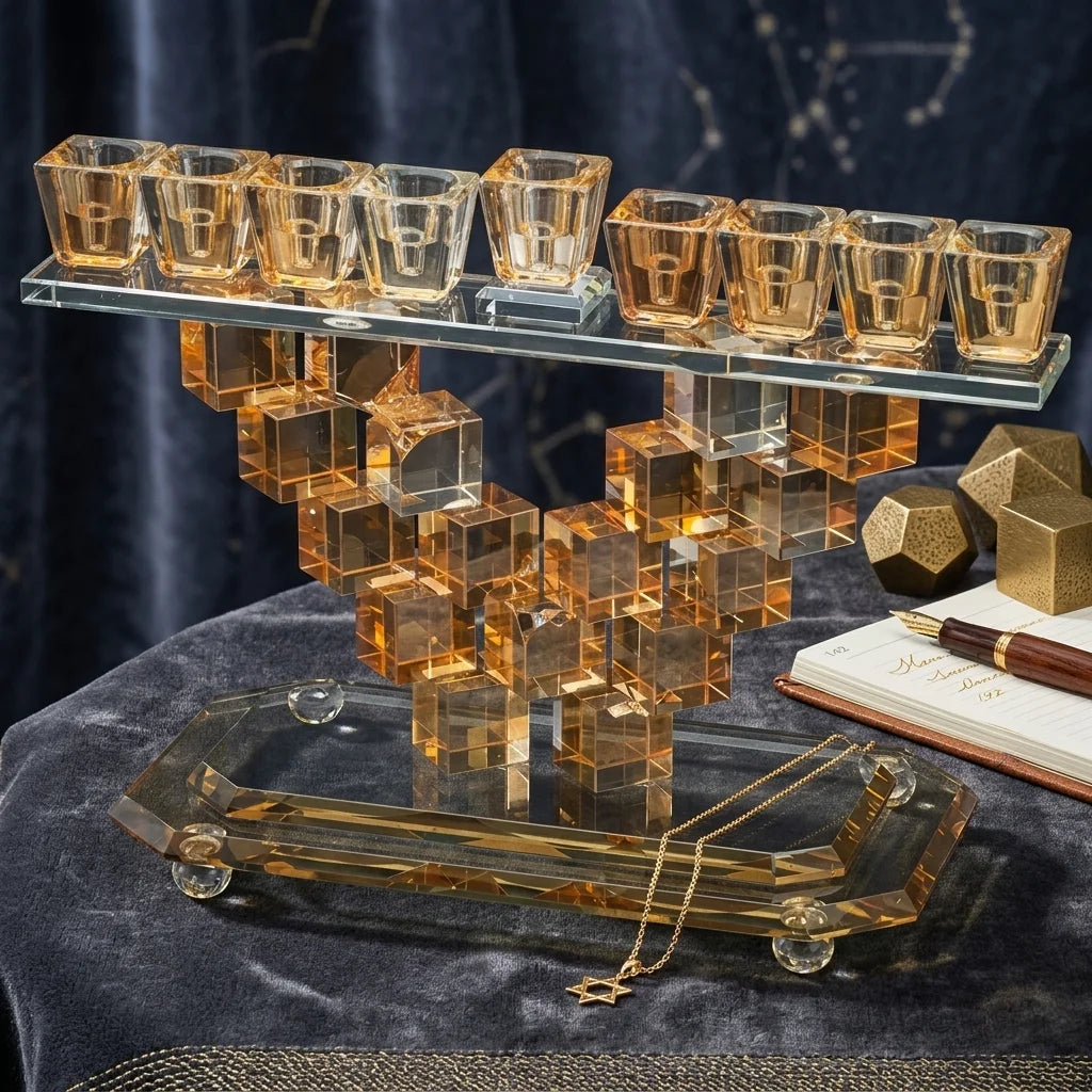 Crystal Elegant Menorah 16cm