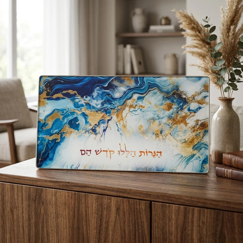 Reinforced Glass Hanukkah Tray 20X37 cm