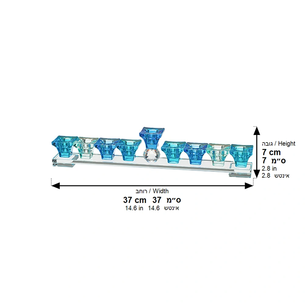 Elegant Crystalmenorah 37*6 cm - Blue