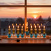 Elegant Crystalmenorah 37*6 cm - Blue