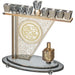 Crystal Menorah 28*27 cm with Metal Plaque and Stones