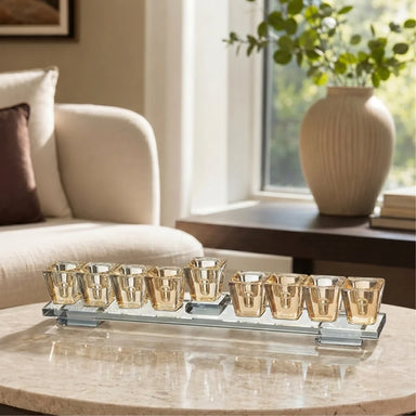 Elegant Crystal Menorah on a Base 28*7 cm