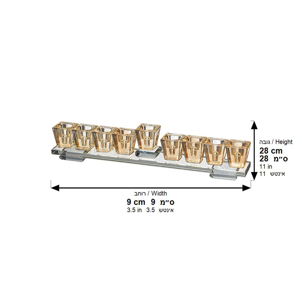 Elegant Crystal Menorah on a Base 28*7 cm