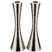 Hammered Aluminum Candlesticks 23 cm - Nickel