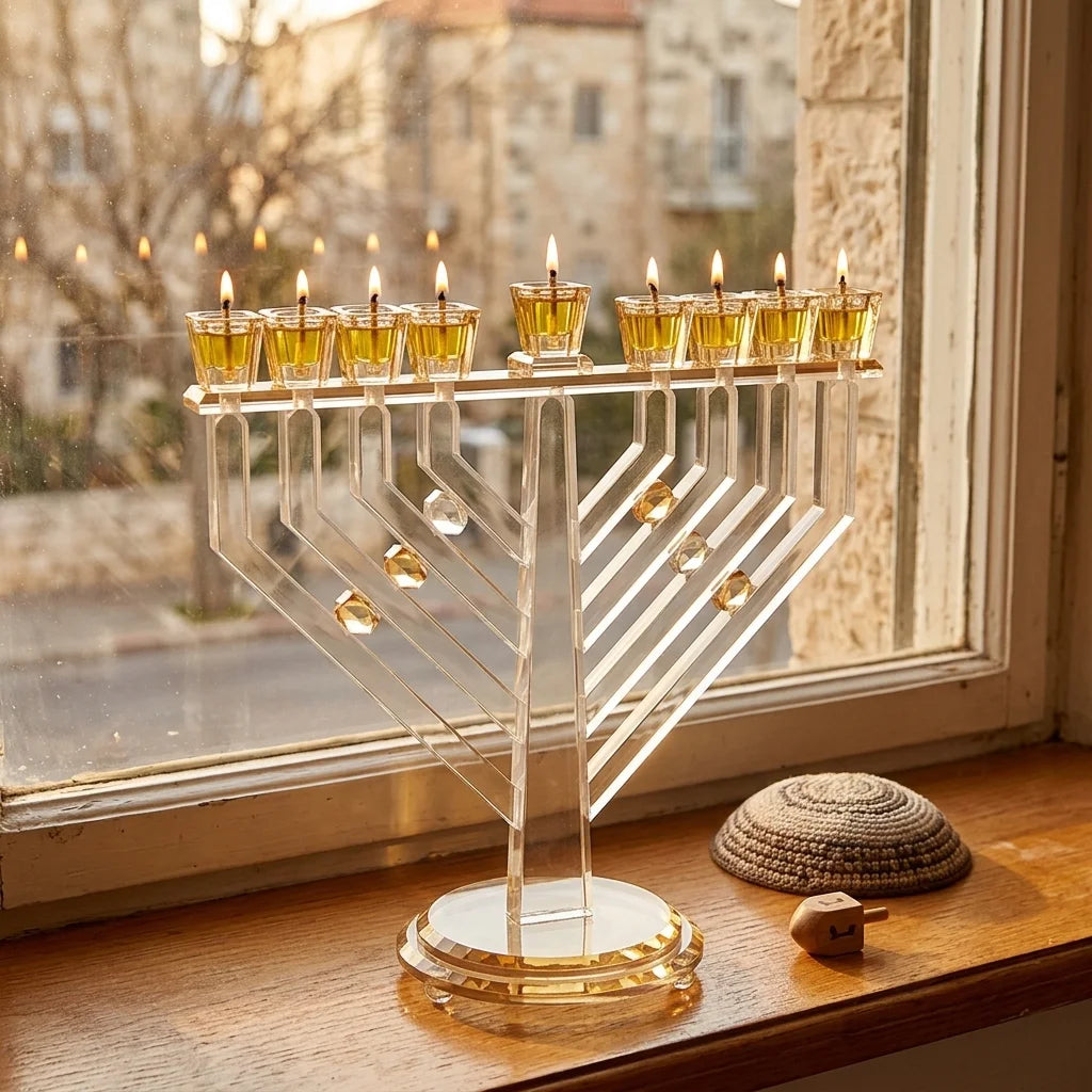 Crystal Elegant Menorah 33x36 cm
