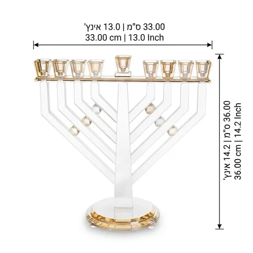 Crystal Elegant Menorah 33x36 cm