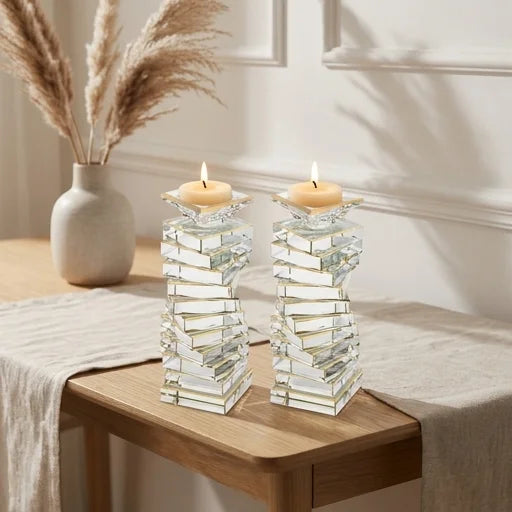 Pair of Crystal Candlesticks 19.5 cm