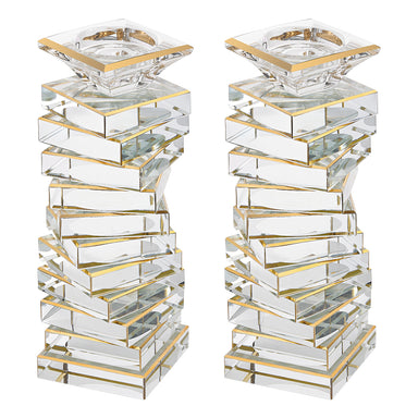 Pair of Crystal Candlesticks 19.5 cm