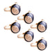 Set of 6 Napking Holders Rings - Light Gray, Silver, Black, with Stones