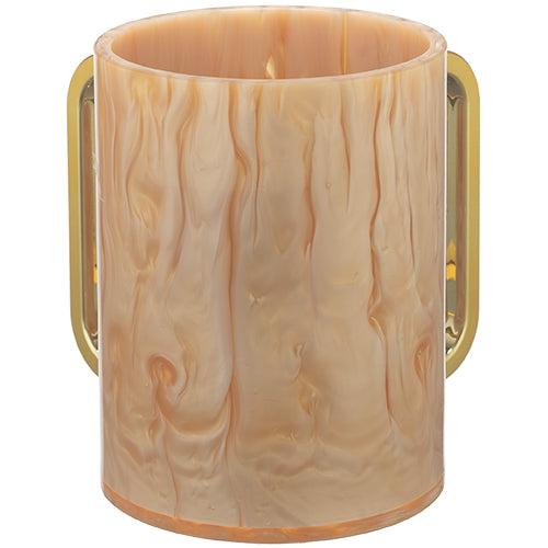 Lucite Clear Washing Cup 13 cm - Marble - Gold