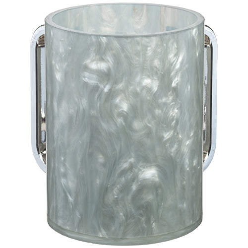 Lucite Clear Washing Cup 13 cm - Marble - Silver