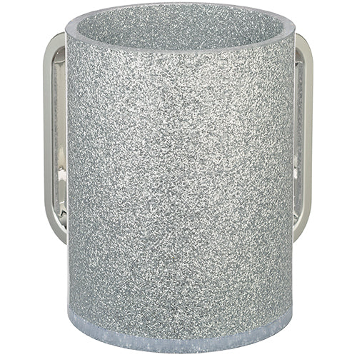 Lucite Clear Washing Cup 13 cm - Silver Sparkles