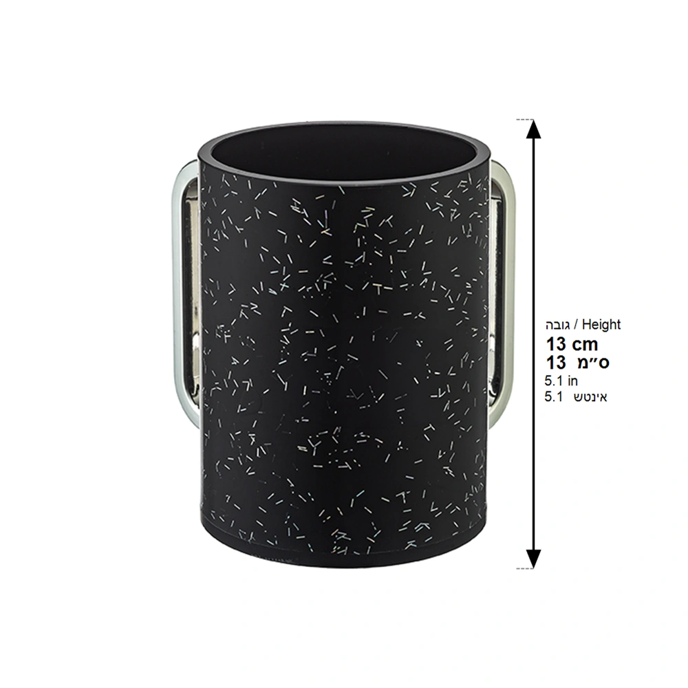 Lucite Clear Washing Cup 13 cm - Silver Sparkles