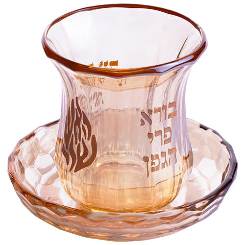 Crystal Kiddush Cup Without Stem 9 cm Contain 100ml/3.4oz - Gold