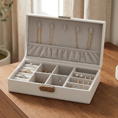 Fancy Jewelry Box with Print 21*12*6 cm - Silver