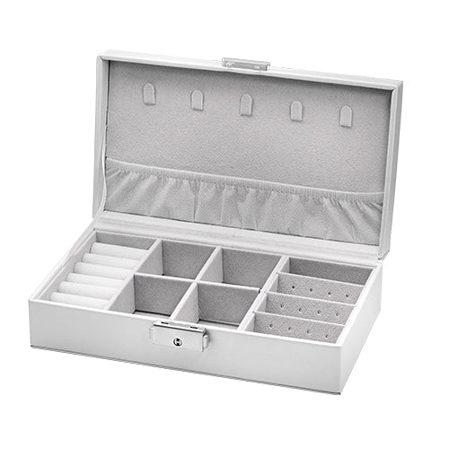Fancy Jewelry Box with Print 21*12*6 cm - Silver
