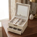 Fancy Jewelry Box with Print 21*12*6 cm - Silver