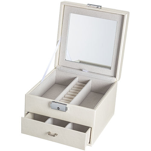 Fancy Jewelry Box with Print 21*12*6 cm - Silver