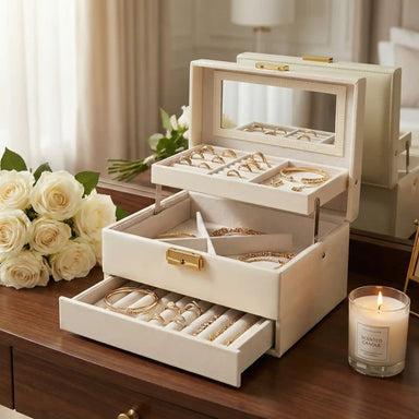 Fancy Jewelry Box with Print 21*12*6 cm - Silver
