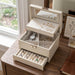 Fancy Jewelry Box with Print 21*12*6 cm - Silver