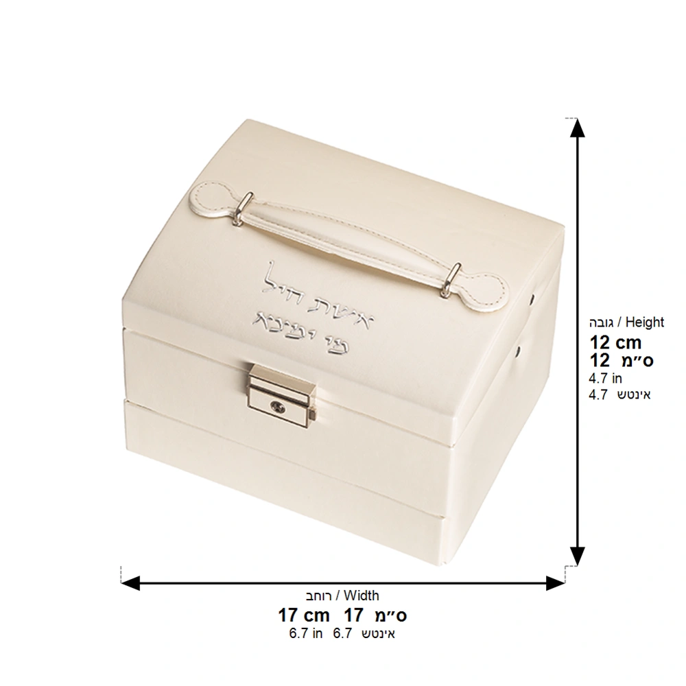Fancy Jewelry Box with Print 21*12*6 cm - Silver