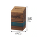 Wood Tzedakah Box with Turquoise Epoxy 14 cm