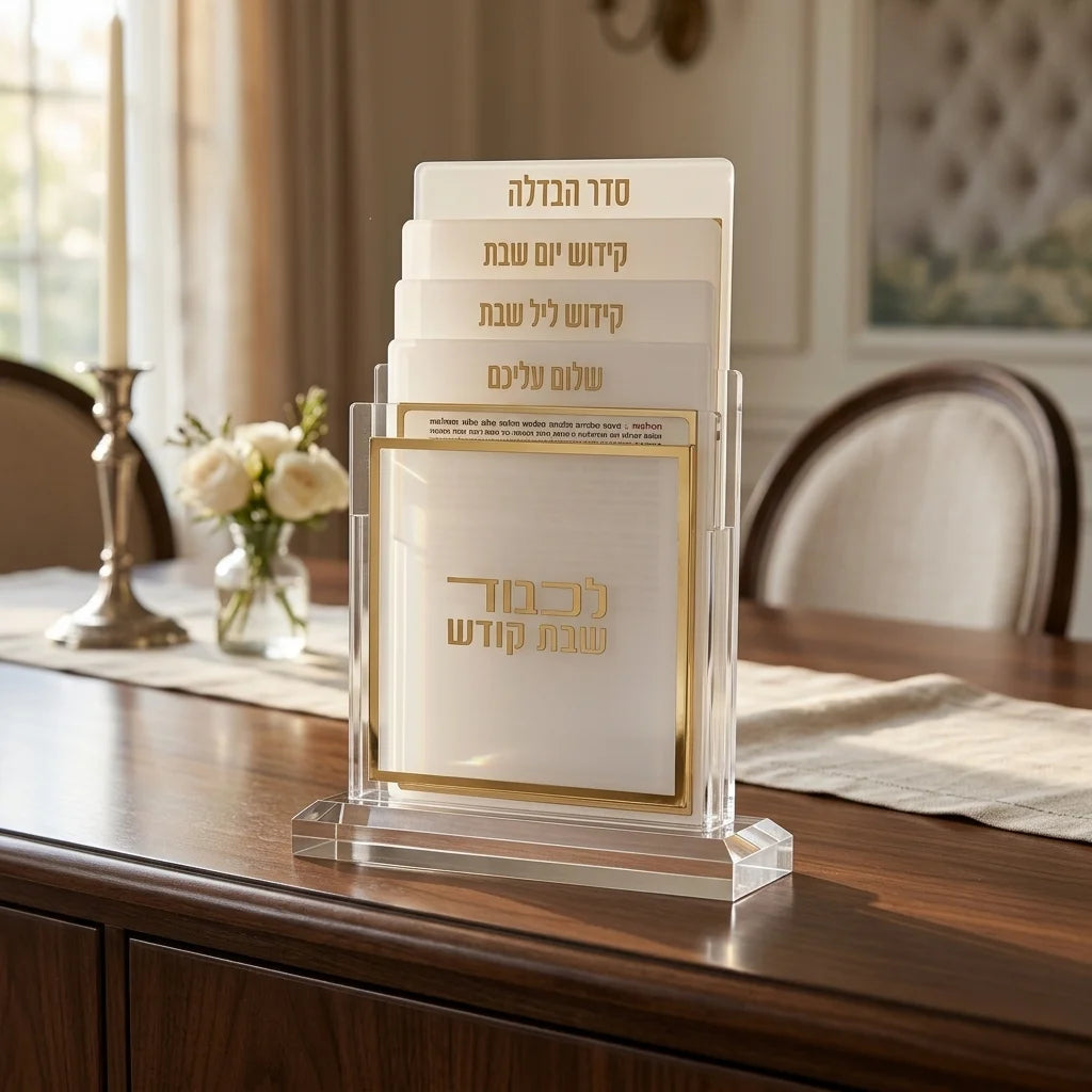 Benchers Display with 4 Blessings- Sephardic Gold Color