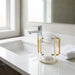 Acrylic Clear Washing Cup 13 cm- Gold Handles with Plaque