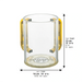 Acrylic Clear Washing Cup 13 cm- Gold Handles with Plaque