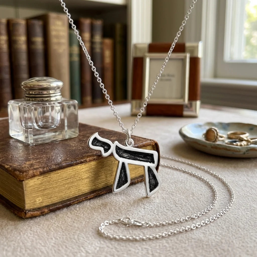 Necklace 952 Silver Plated- "Chai"