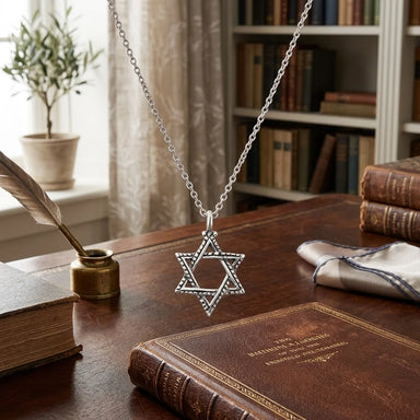 Necklace 952 Silver Plated- "Magen David"