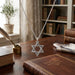 Necklace 952 Silver Plated- "Magen David"